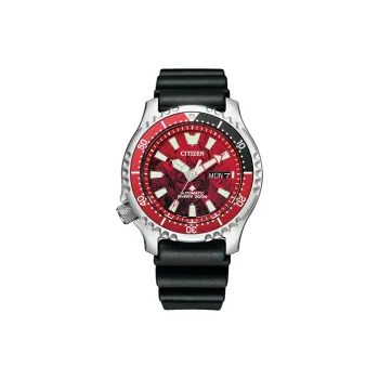 CITIZEN Automatic Mechanical Movement PU Strap Watch Men's Watches Red Watch Dial