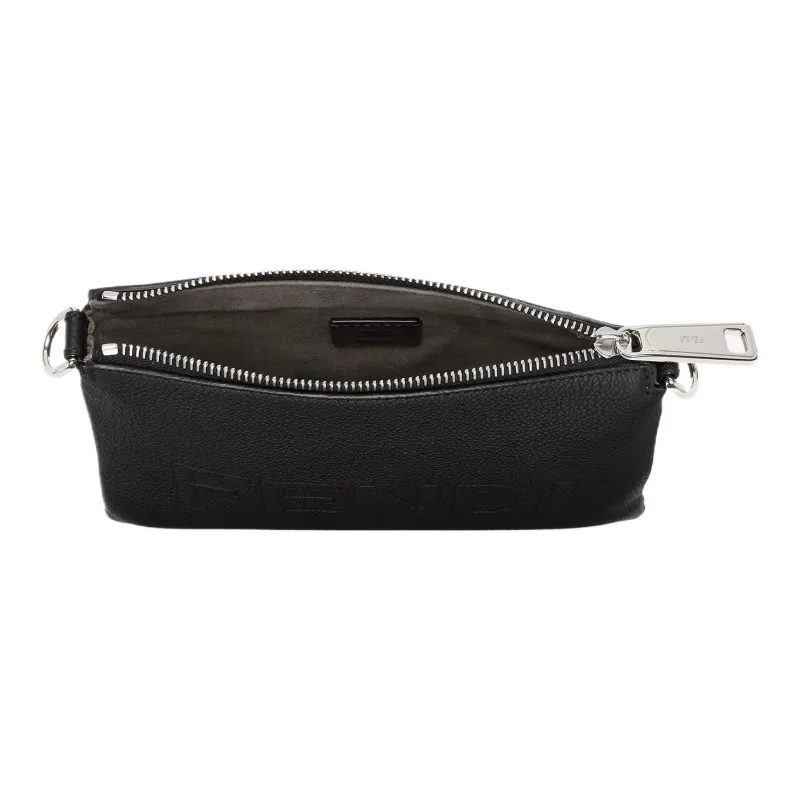 FENDI ROMA Calfskin Cell Phone Pouch Men's Black-3