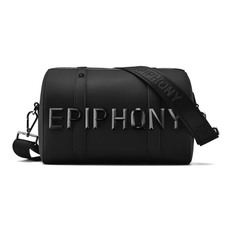 EPIPHQNY PU Cylinder Bag Crossbody Bag Medium Size Unisex Black-3