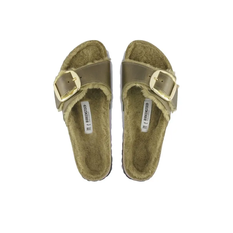 Birkenstock Slide Slippers Women's Olive Narrow Fit-3