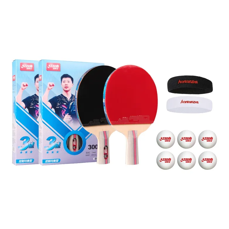 DHS Ping Pong Paddles Unisex Double Sided Inverted Rubber Wooden Black Red-6