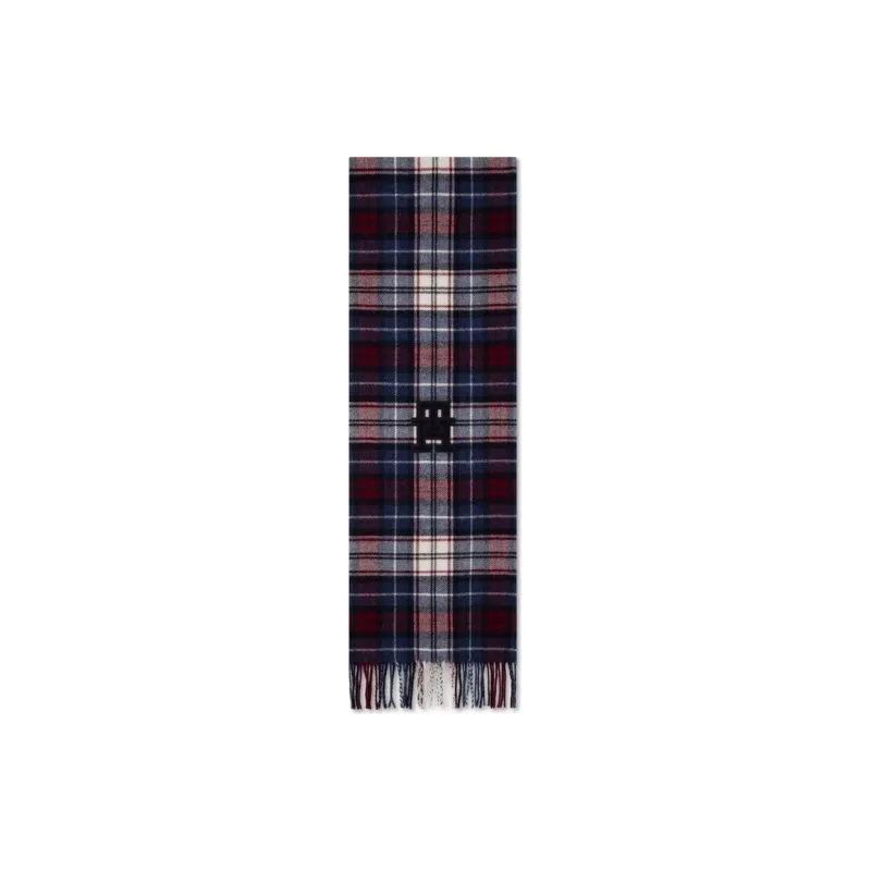 Tommy Hilfiger Knit Scarves Men's Blue White Red Plaid-2