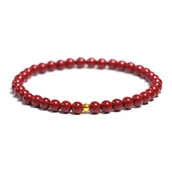 Full House Reconstructed Cinnabar Jade Bracelets Unisex