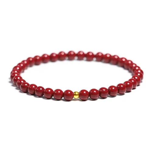 Full House Reconstructed Cinnabar Jade Bracelets Unisex