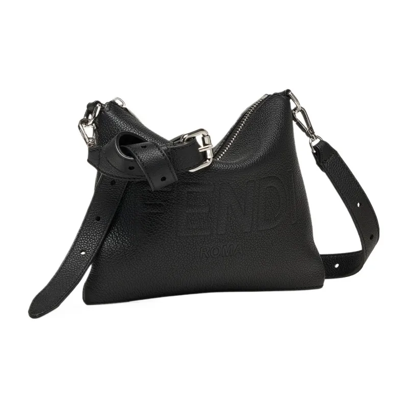 FENDI ROMA Calfskin Cell Phone Pouch Men's Black-1