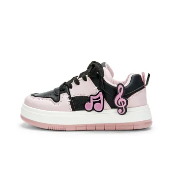 KARLIE KELLER Support Wear-Resistant Water-Resistant Slip-Resistant Low-Top Skateboard Shoes Women's Black Pink