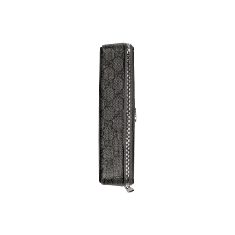 GUCCI Ophidia Canvas With Leather Binding Crossbody Canvas Bag Shoulder Bags Men's Gray & Black-4