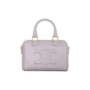 CELINE Cuir Triomphe Triumph Cow Leather Boston Bag Shoulder Bag Crossbody Bag Handbag Small Size Women's Light Lilac