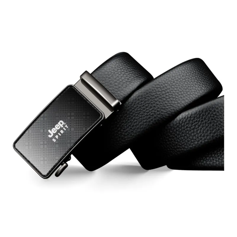 JEEP SPIRIT Youth Business Automatic Buckle Leather Belts Men's Width  3.5cm-4