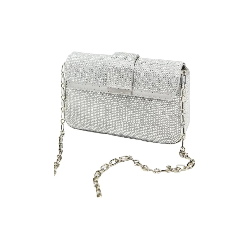 ZARA Polyester Crossbody Bag Shoulder Bag Women's Silver-4