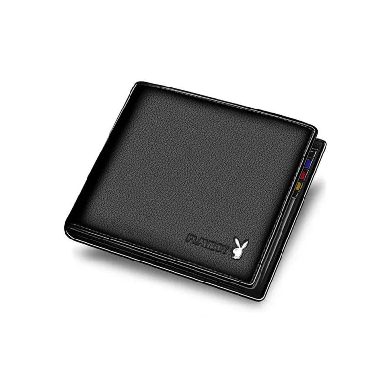 Playboy Top Grain Cow Leather Wallet Regular Men's Black-6