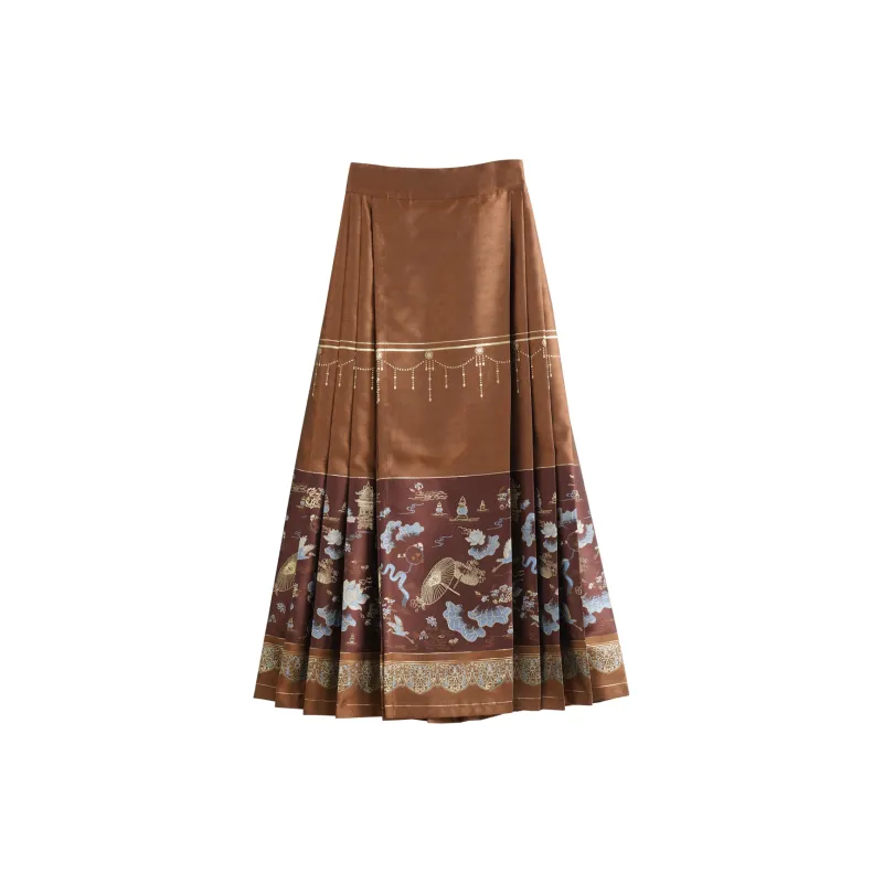 Olrain SS24 Casual Long Skirts Women's Brown-1
