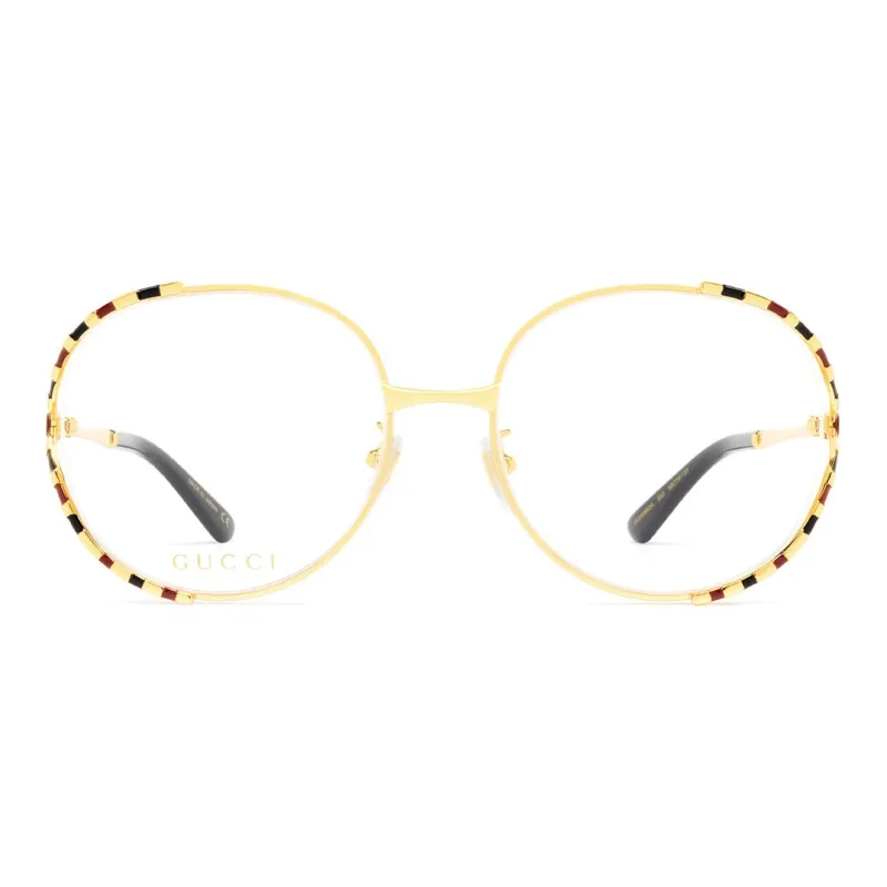 GUCCI Metal Round Sunglasses Unisex Gold-1