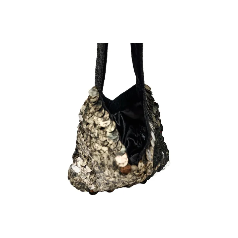 ZARA Polyester Shoulder Bag Women's Silver-5