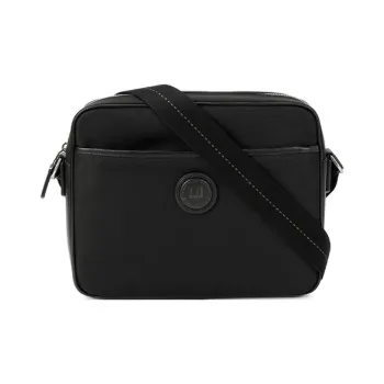 Dunhill Nylon And Leather Messenger Bag Shoulder Bag Crossbody Bag Unisex Black