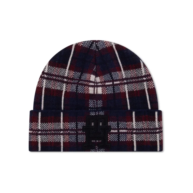 Tommy Hilfiger Blended Material Beanies Men's Red Blue White Multicolor-0