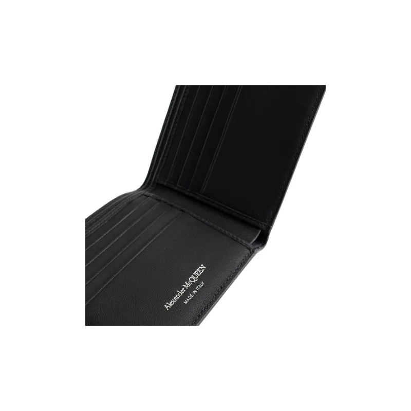 Alexander McQueen Calfskin Wallet Men's Black-3