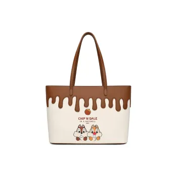 Disney PU Shoulder Bag Tote Handbag Shoulder Bag Large Size Women's Brown