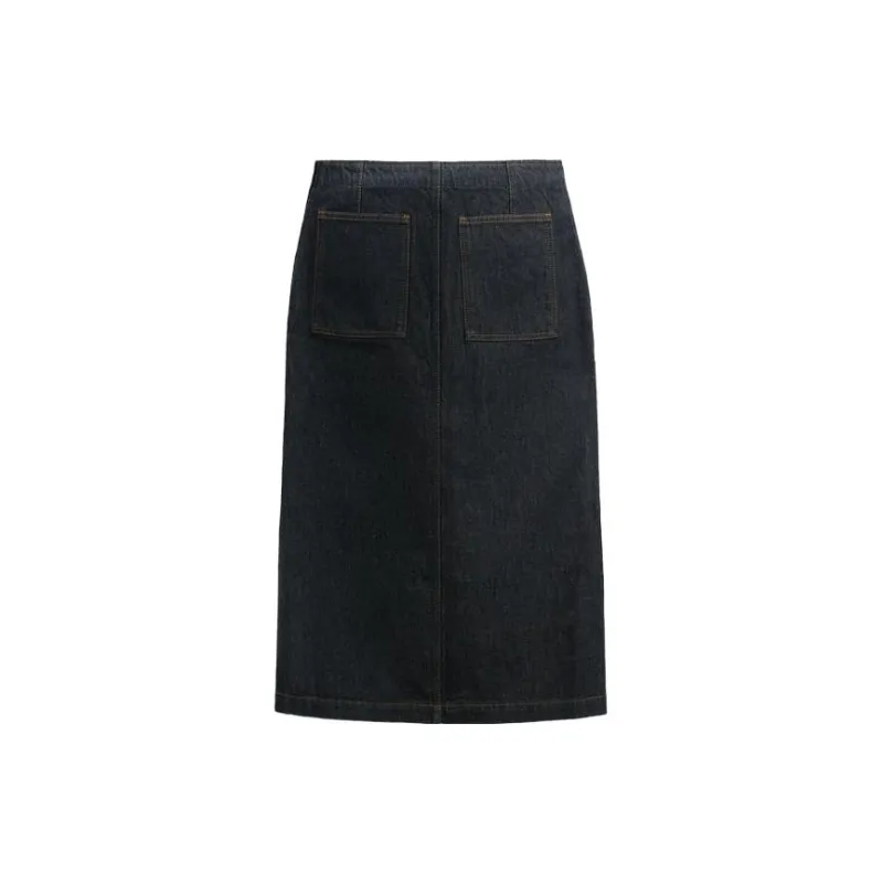 Studio Nicholson X ZARA Studio Nicholson Co-brand Denim Long Skirts Women's Dark Blue-1