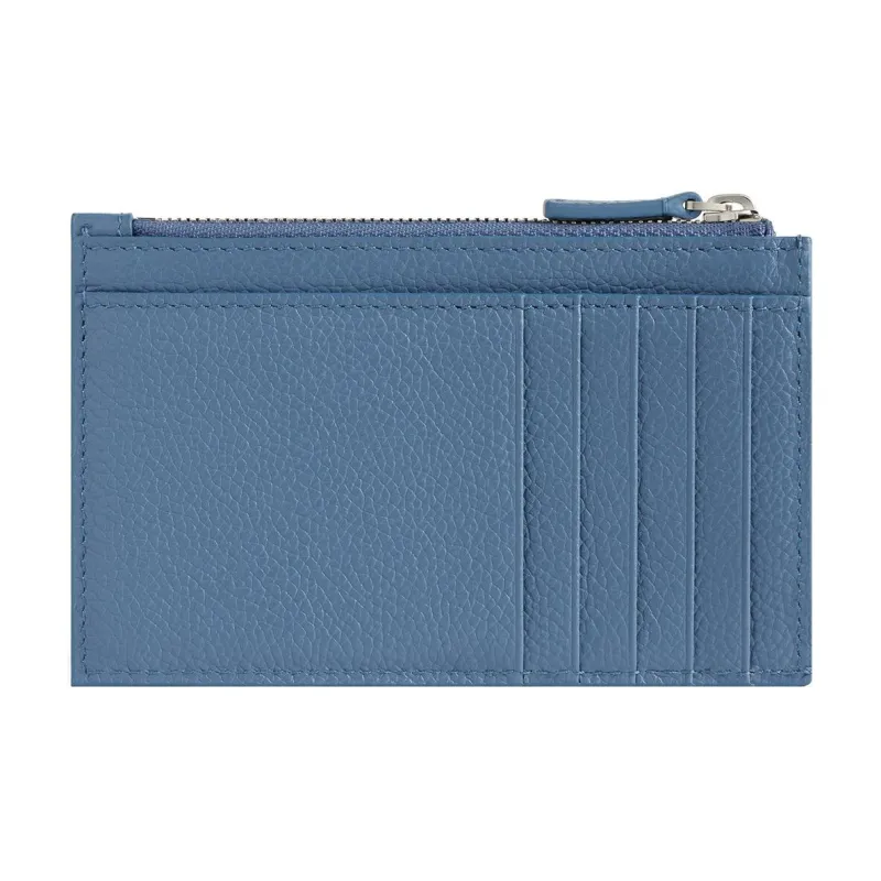 Balenciaga Cash Grain Cow Leather Card Holder Large Size Women's Blue-1