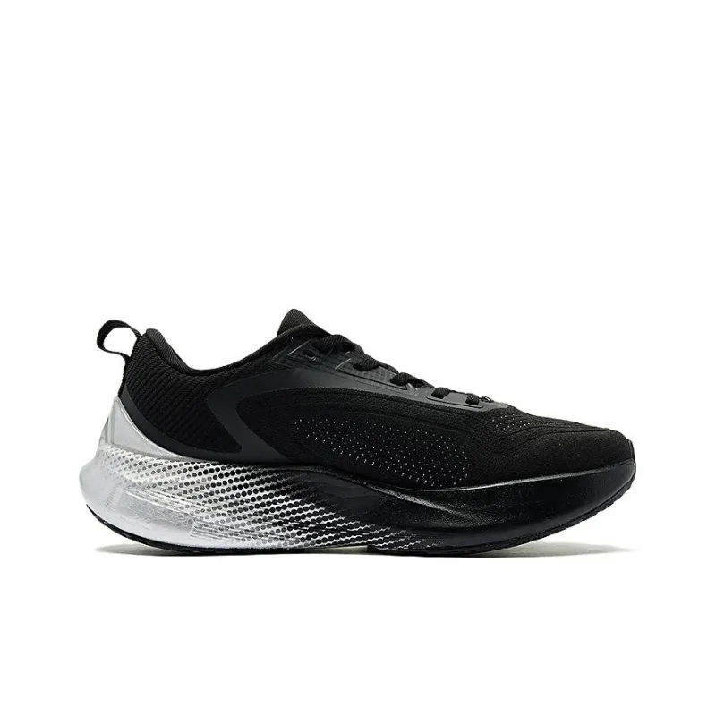 QIAODAN BOOM PRO Cushioning Wear Resistant Low Top Training Running Shoes Men's Black Silver-1