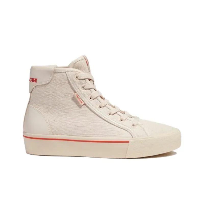 COACH Ufe High Top Stylish Skateboarding Shoes Women's Ecru-1