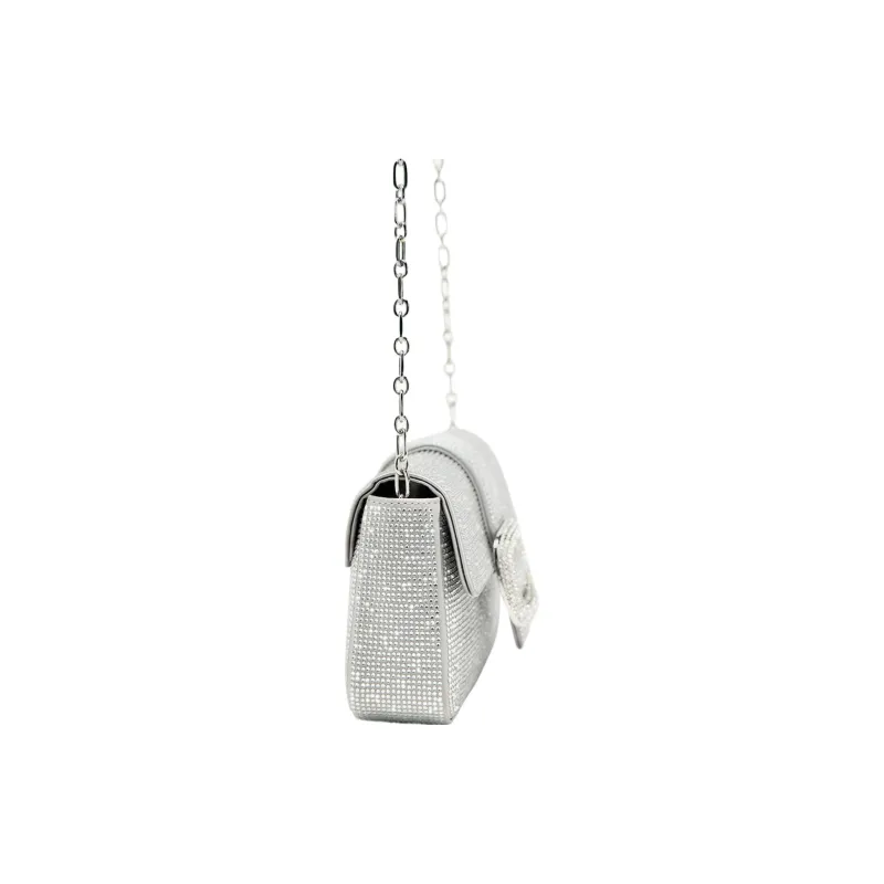 ZARA Polyester Crossbody Bag Shoulder Bag Women's Silver-2