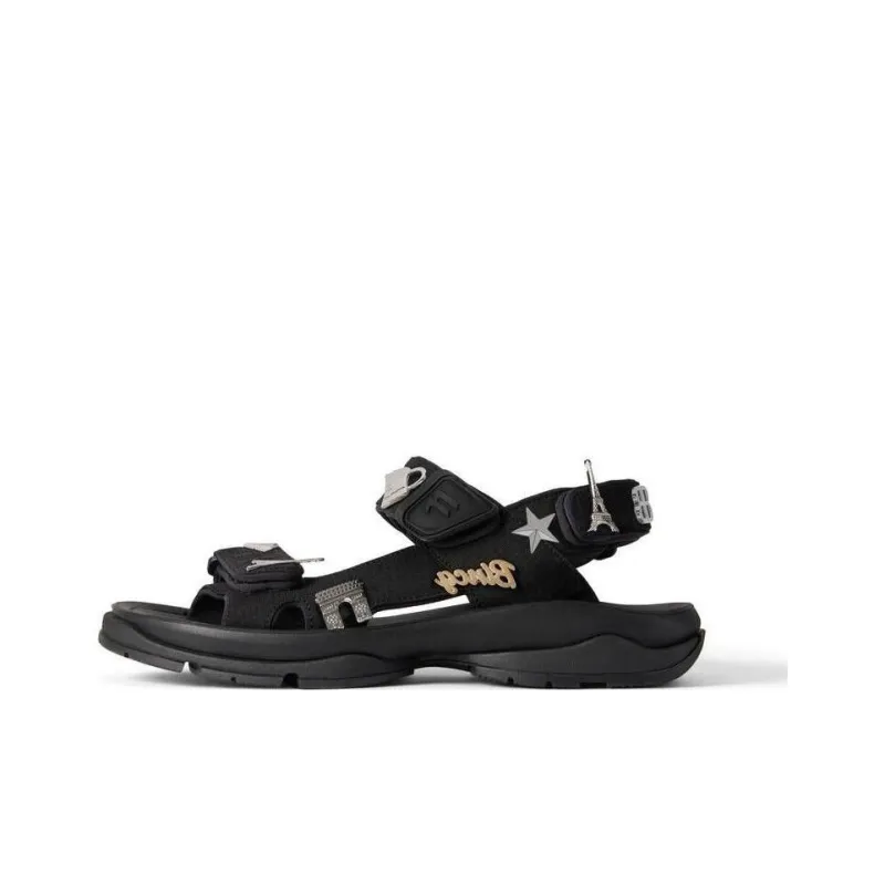 Balenciaga Tourist Beach Sandals Women's Black-0
