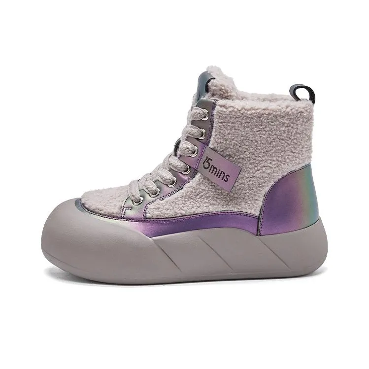 15 MINS Thermal Height Increase High Top Skateboard Shoes 4cm Women's-4