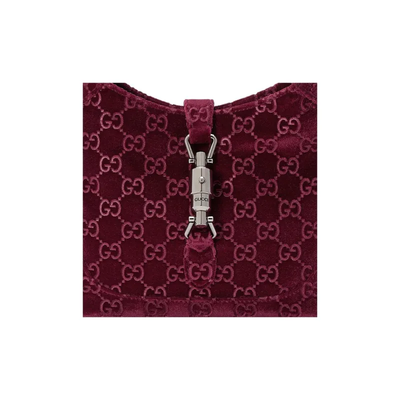 GUCCI Jackie 1961 Velvet Handbag, Shoulder Bag Women's Burgundy-8