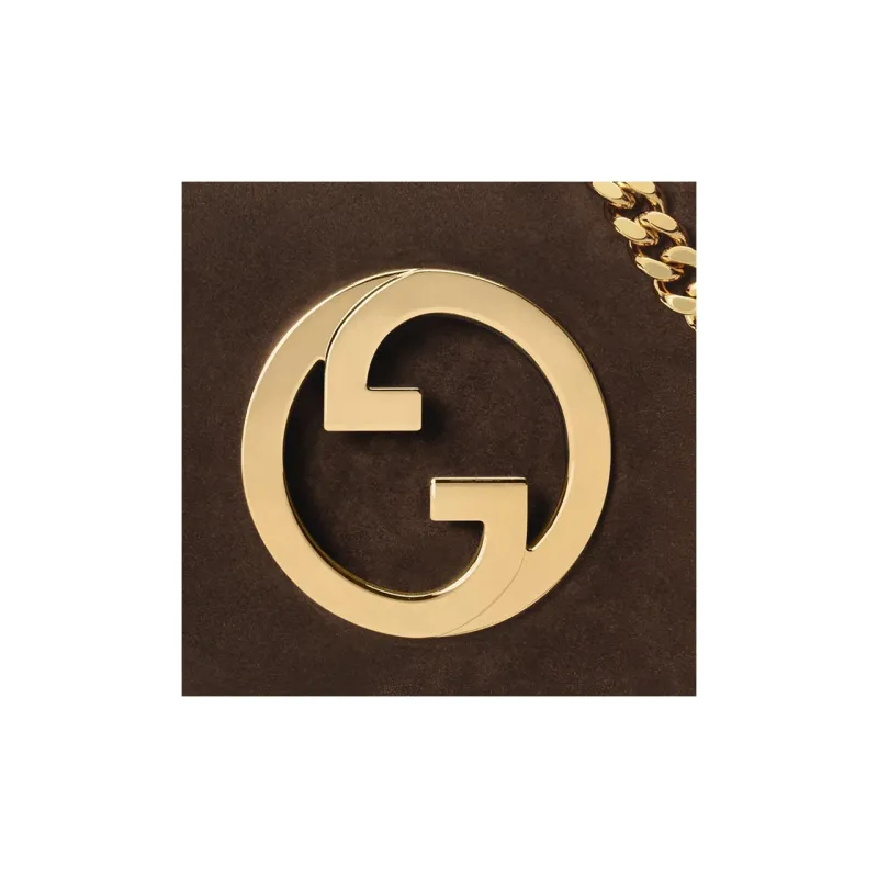GUCCI Blondie Suede Crossbody Bag Shoulder Bag Women's Brown-8