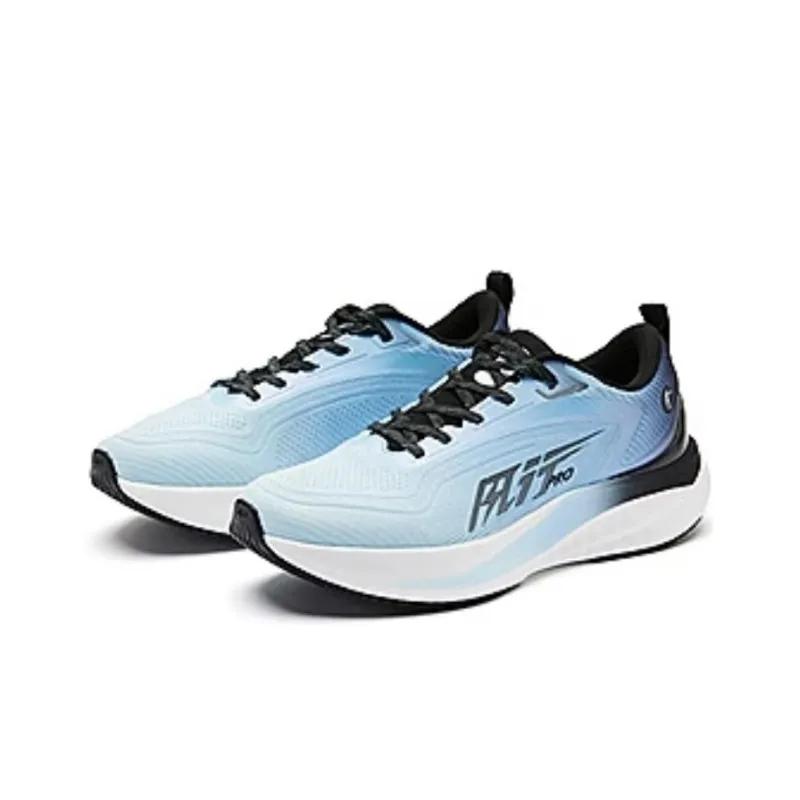 QIAODAN BOOM PRO Cushioning Wear Resistant Low Top Running Shoes Men's Black Blue-2