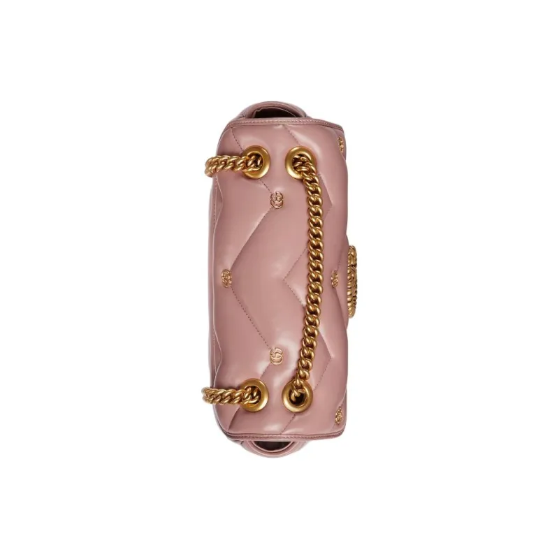 GUCCI GG Marmont Quilting Leather Crossbody Bag Shoulder Bag Women's Pink-3