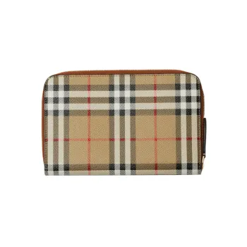 Burberry Polyurethane Wallet Regular Men's Beige Yellow