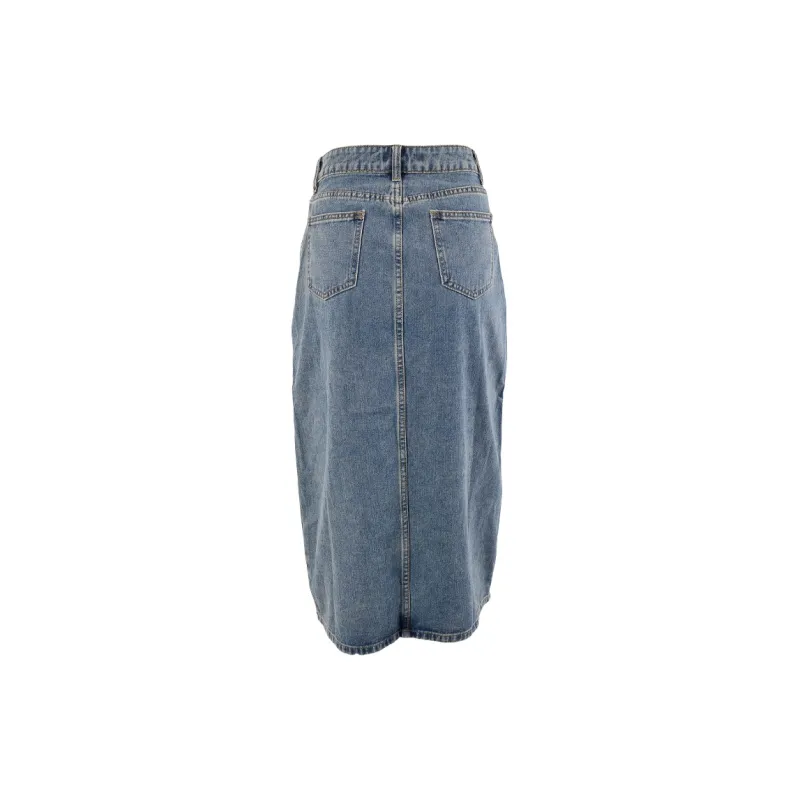 CLOUD SEASON Denim Long Skirts Women's Blue-1