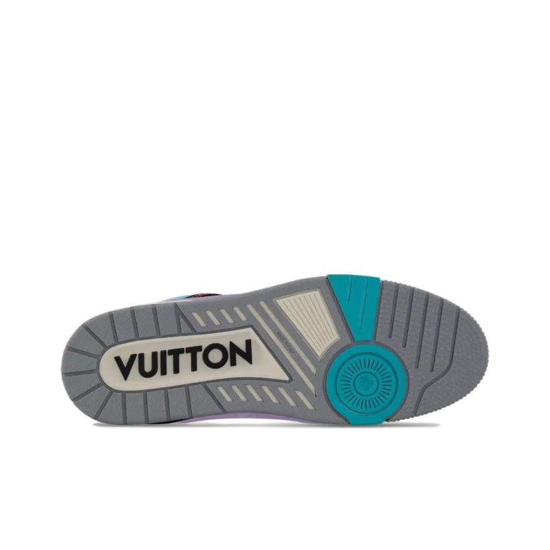 LOUIS VUITTON Trainer Low Top Skateboard Shoes Men's Blue-4