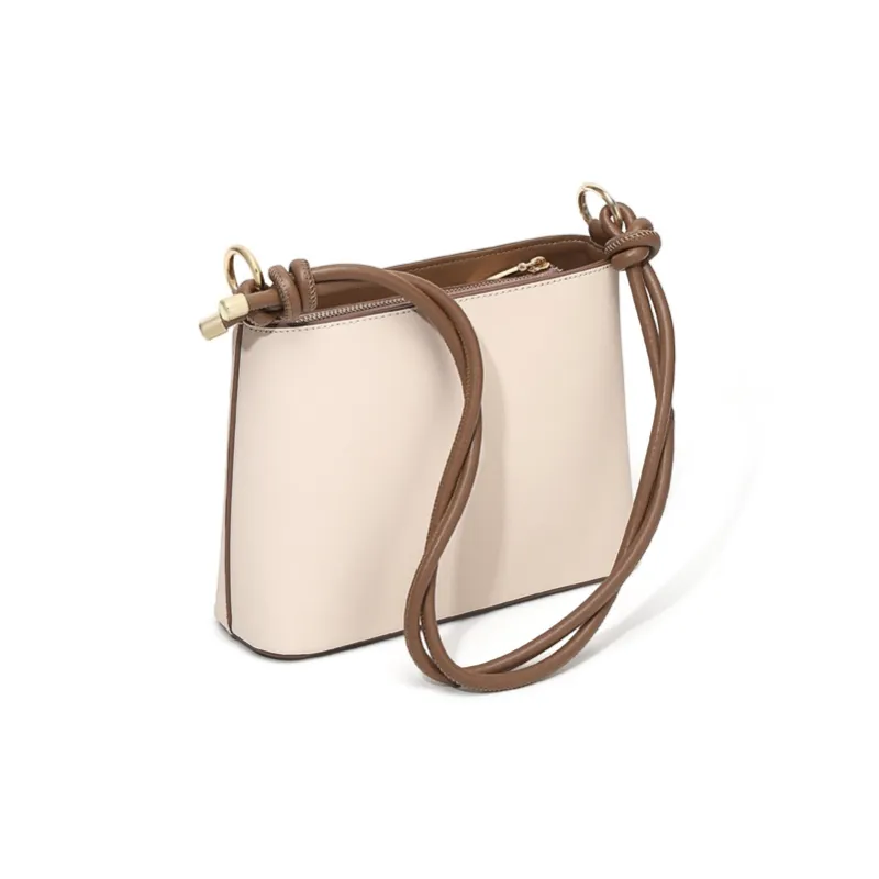 Simvay Clos Cow Leather With Synthetic Leather Shoulder Bag Handbag Tote Bucket Bag Small Size Women's-3