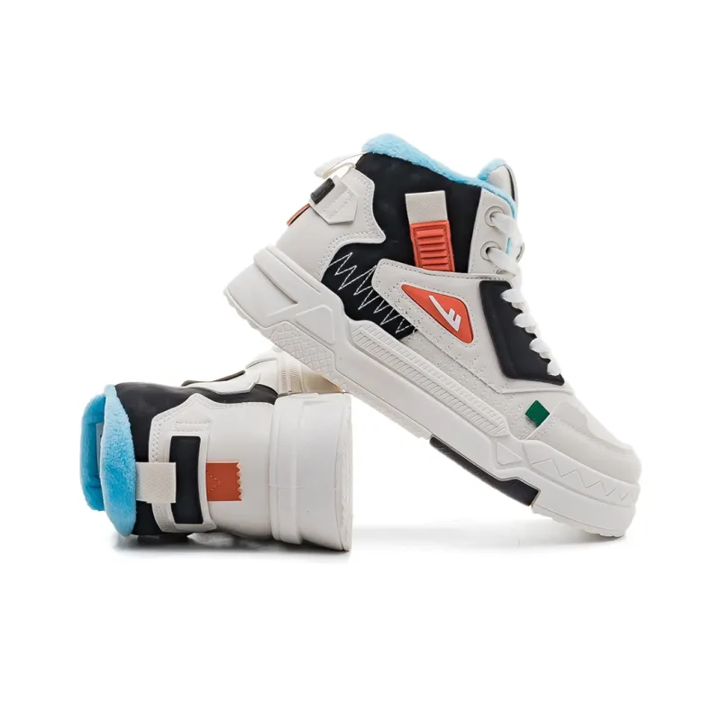 WARRIOR Wing Series Skateboard Shoes Unisex High Top Black, Orange-2