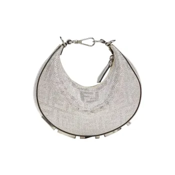 FENDI Fendigraphy Calfskin Crescent Bag Wrist Bag Mini Women's Silver