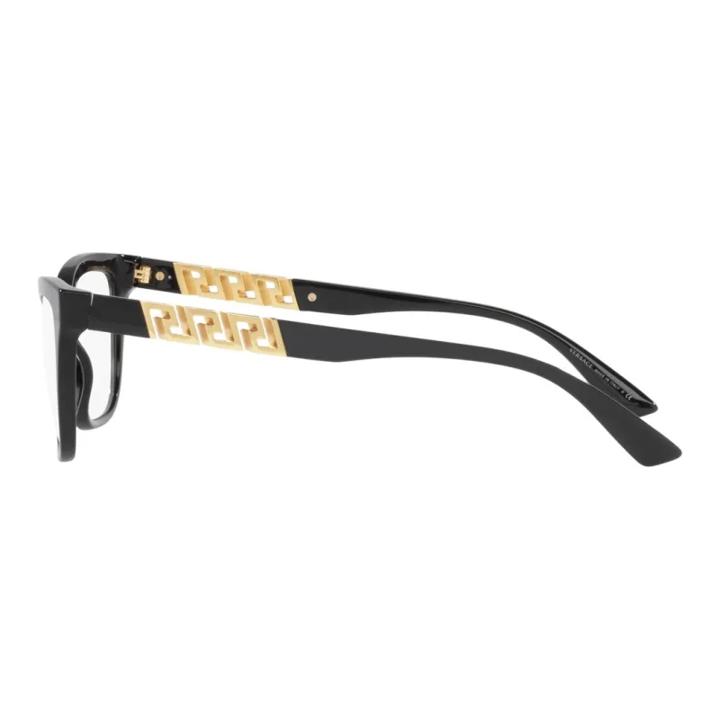 VERSACE Plastic Metal Square Eyeglass Frames Women's Black-2