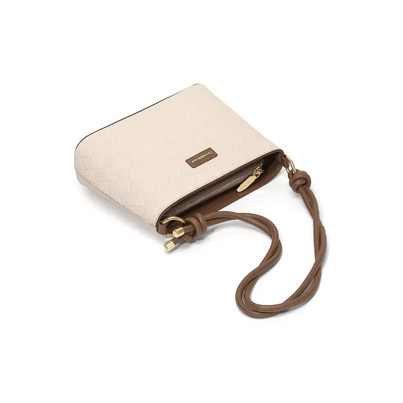 Simvay Clos Cow Leather With Synthetic Leather Shoulder Bag Handbag Tote Bucket Bag Small Size Women's-4