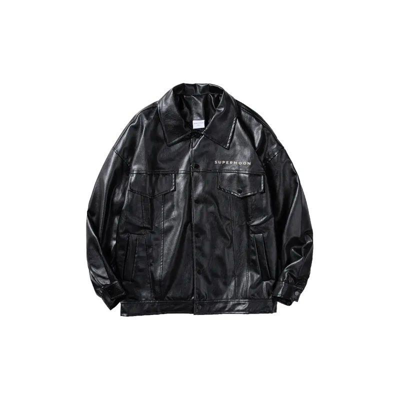 SUPERMOON Leather Jacket Unisex Black-1