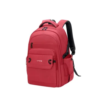 V.NINE Fabric Backpack Graduation Travel Backpack Tubas Unisex Obsidian Black/Maroon