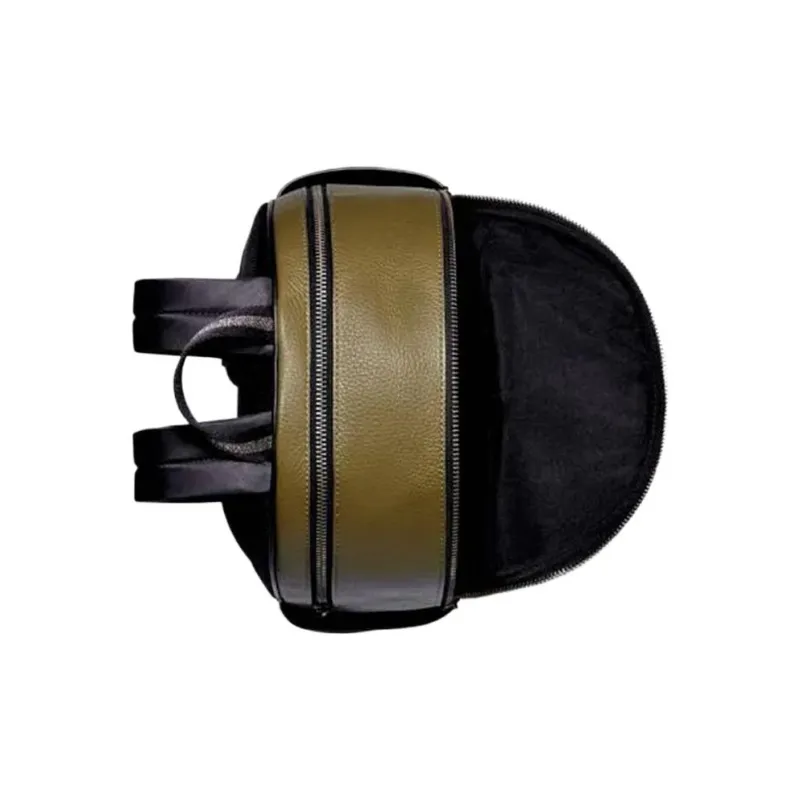 COACH Court Leather Backpack Medium Size Olive Green & White-3