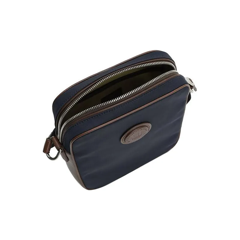 Dunhill Canvas With Leather Canvas Bag Cell Phone Pouch Crossbody Bag Shoulder Bag Unisex Black & Brown-4