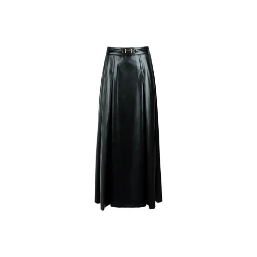 BSEVENI Leather Short Skirts Women's Black