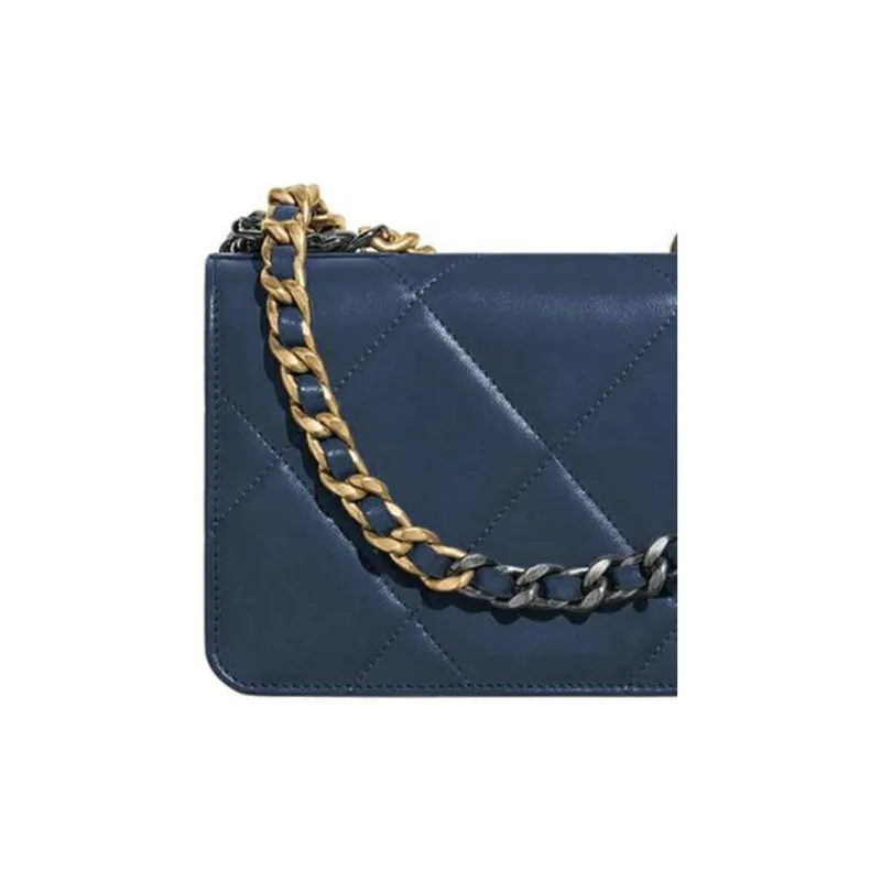 CHANEL 19Bag Lambskin Shoulder Bag Women's Marine Blue-3