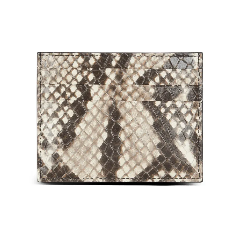 BALMAIN B-BUZZ Calfskin Card Holder Women's Brown-1