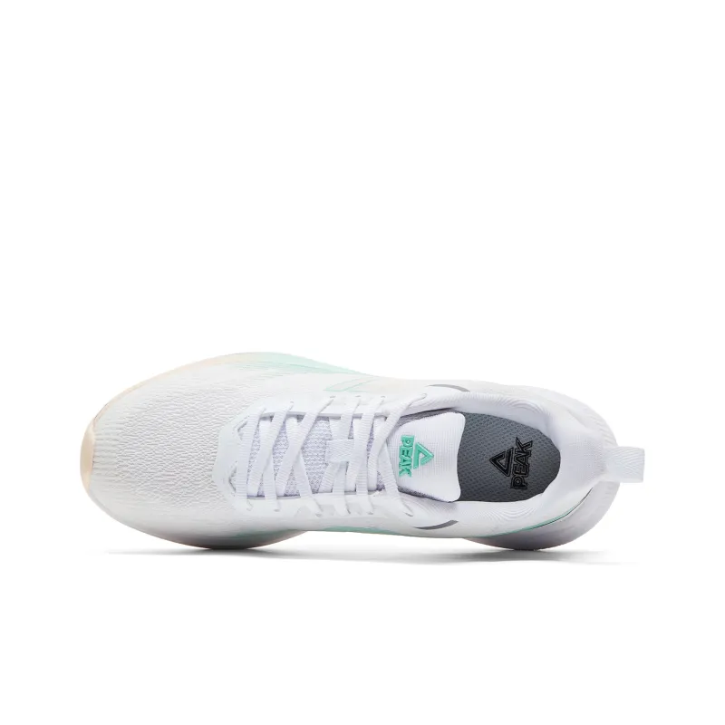 PEAK Running Shoes Women's Low Top Large White Emerald Green-3