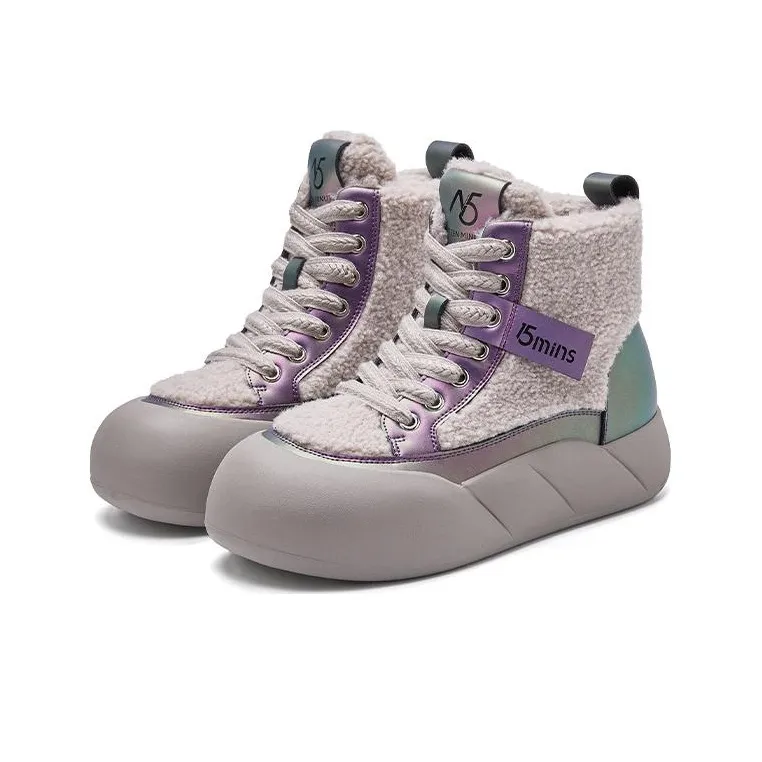 15 MINS Thermal Height Increase High Top Skateboard Shoes 4cm Women's-6